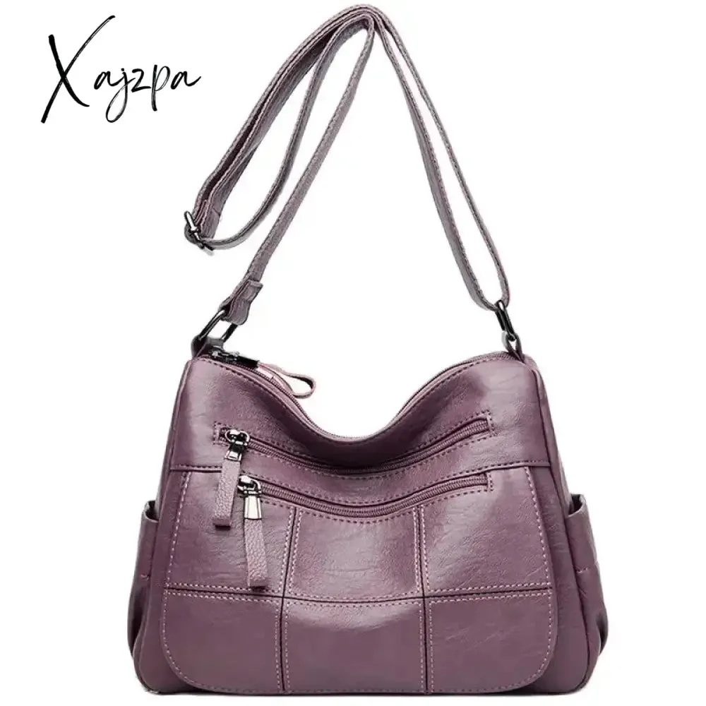 Many Pockets Shoulder Crossbody Bags for Women 2024 Brand Leather Ladies Designr Handbags Winter Style Messenger Bags Sac A Main