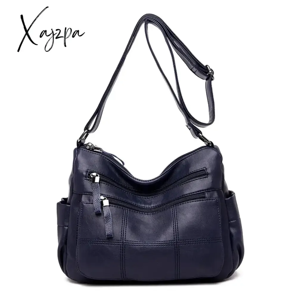 Many Pockets Shoulder Crossbody Bags for Women 2024 Brand Leather Ladies Designr Handbags Winter Style Messenger Bags Sac A Main