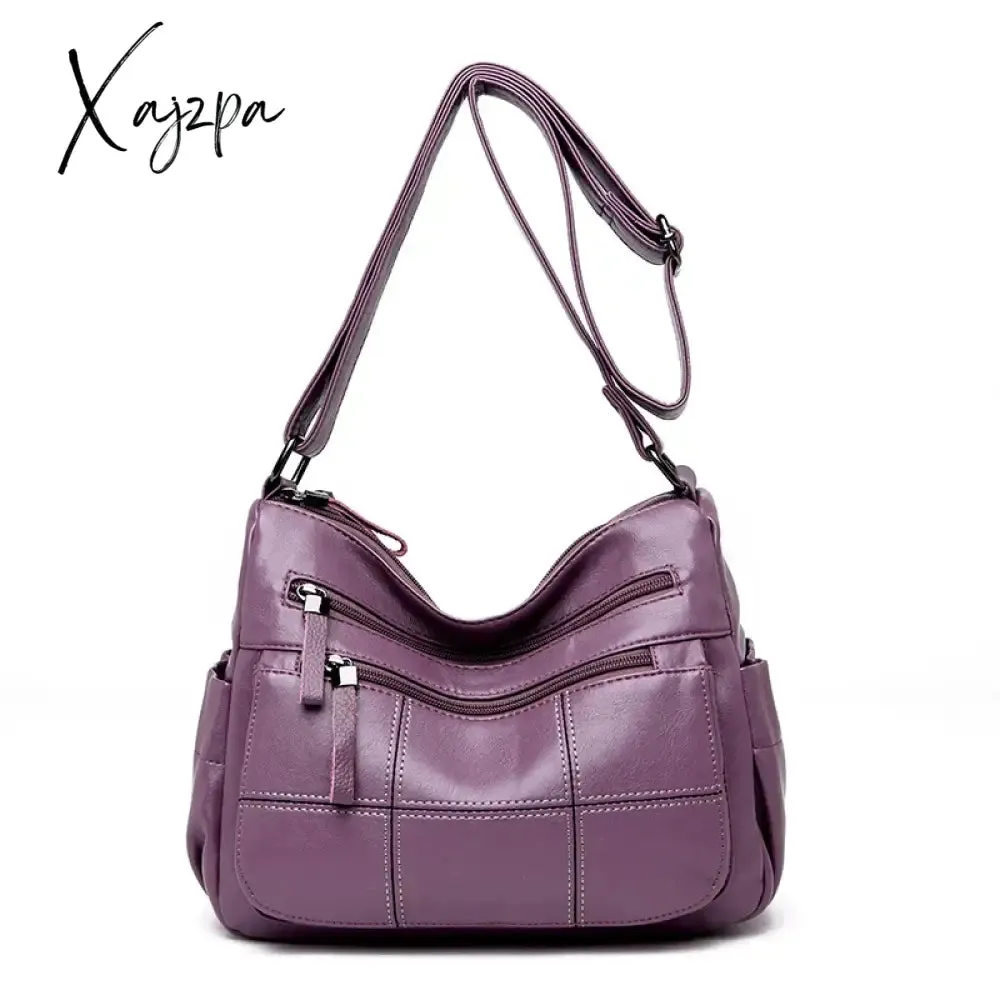 Many Pockets Shoulder Crossbody Bags for Women 2024 Brand Leather Ladies Designr Handbags Winter Style Messenger Bags Sac A Main