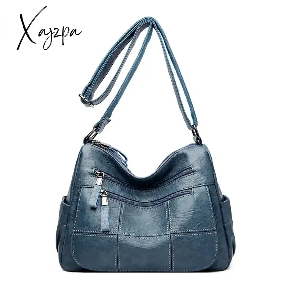 Many Pockets Shoulder Crossbody Bags for Women 2024 Brand Leather Ladies Designr Handbags Winter Style Messenger Bags Sac A Main