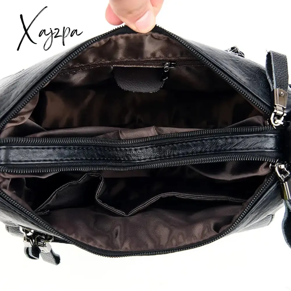 Many Pockets Shoulder Crossbody Bags for Women 2024 Brand Leather Ladies Designr Handbags Winter Style Messenger Bags Sac A Main