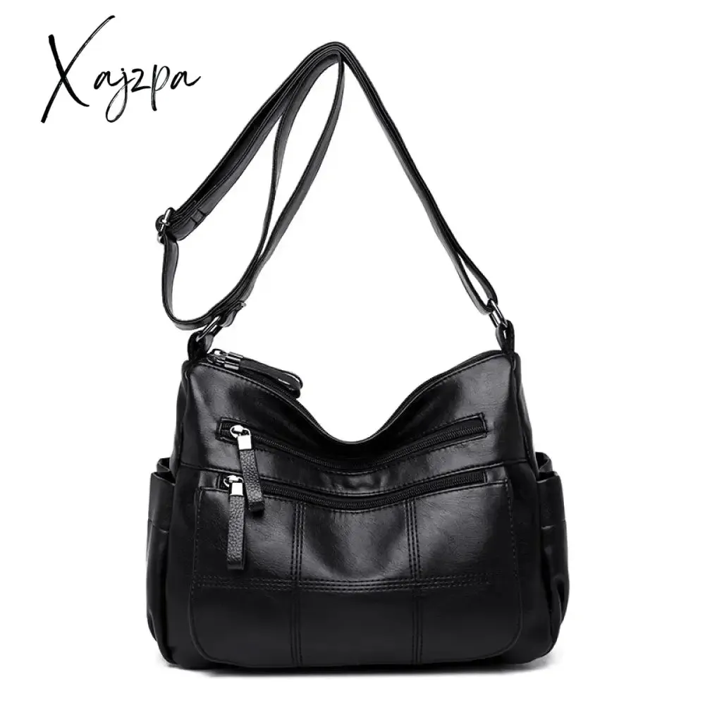 Many Pockets Shoulder Crossbody Bags for Women 2024 Brand Leather Ladies Designr Handbags Winter Style Messenger Bags Sac A Main