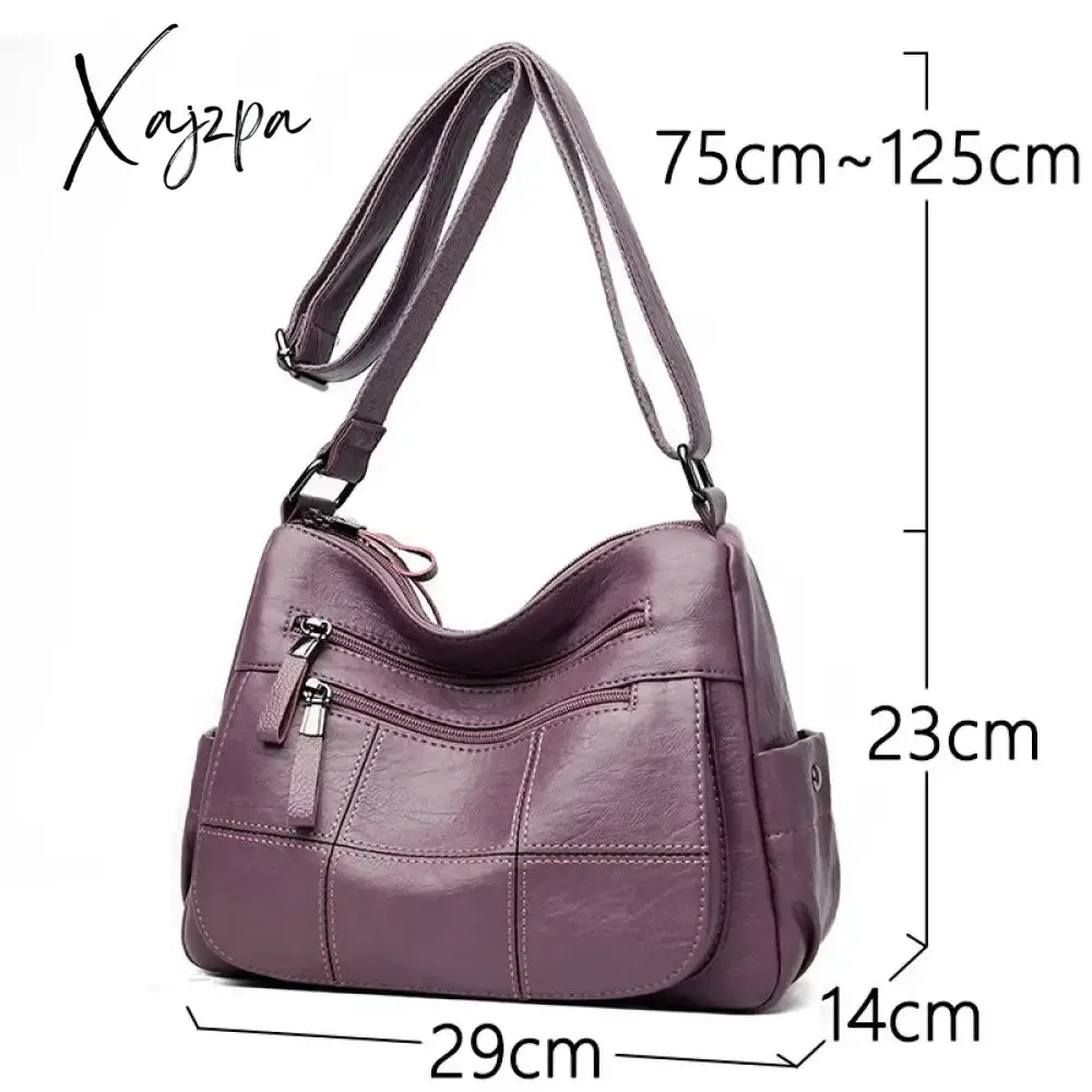 Many Pockets Shoulder Crossbody Bags for Women 2024 Brand Leather Ladies Designr Handbags Winter Style Messenger Bags Sac A Main