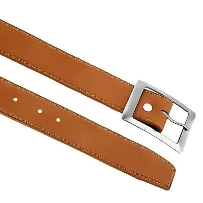 Men's Artificial Leather Belt And Wallet Combo (Brown)