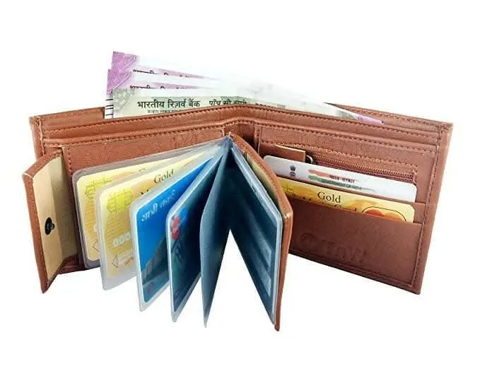 Men's Artificial Leather Belt And Wallet Combo (Brown)