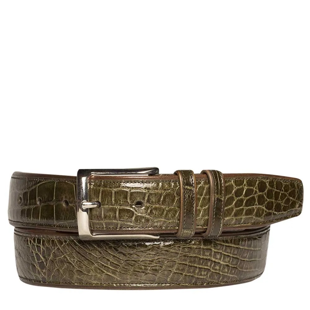 Mezlan Men's Belts Olive Exotic Alligator AO7907 (MZB1081)