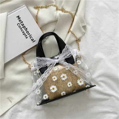 NEW PVC transparent bag Straw Summer beach bag Ladies handbags travel crossbody bags For Women Purse sac transparent femme 2020