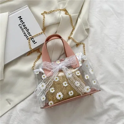 NEW PVC transparent bag Straw Summer beach bag Ladies handbags travel crossbody bags For Women Purse sac transparent femme 2020