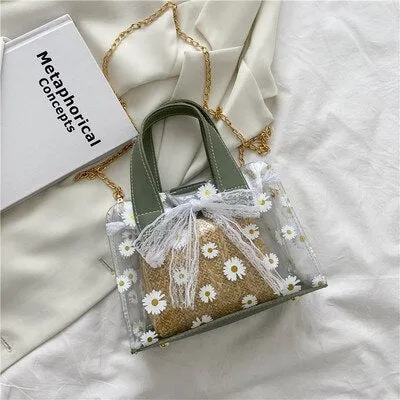 NEW PVC transparent bag Straw Summer beach bag Ladies handbags travel crossbody bags For Women Purse sac transparent femme 2020