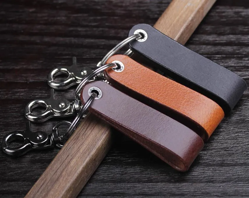 Personalized Double Sided Engraving Leather Keychain