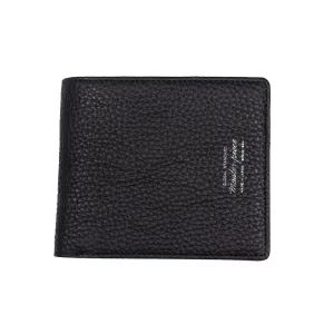 "Deater" billfold wallet with coin purse in black shrunken leather