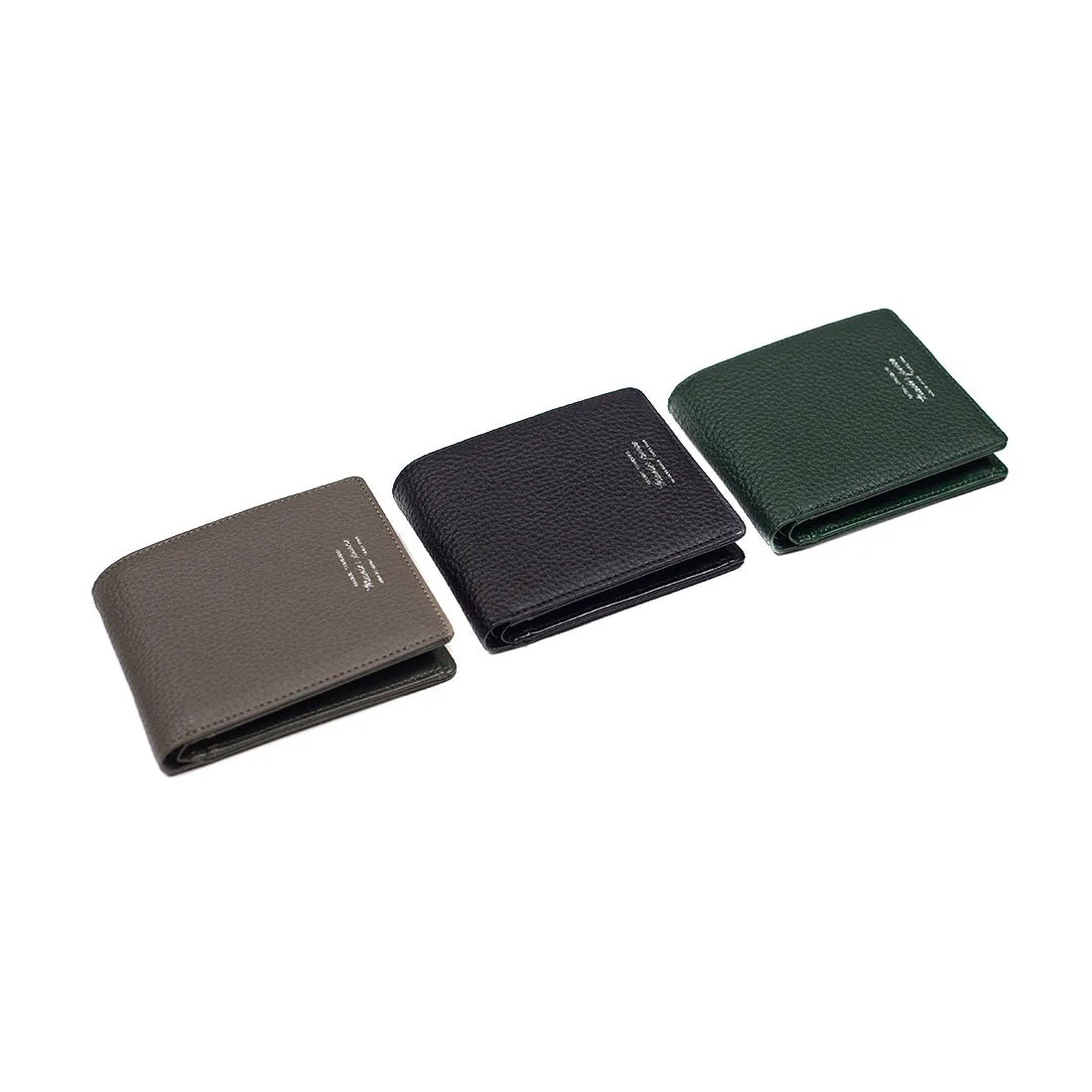 "Deater" billfold wallet with coin purse in black shrunken leather