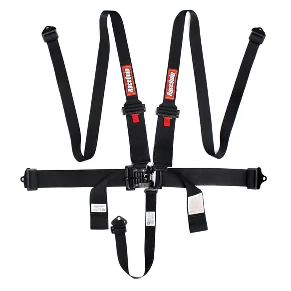 RaceQuip Latch & Link HANS 5 Point Harness Set - Black - 3 in. Lap - 3 in. to 2 in. Shoulder - 2 in. Sub - 717007