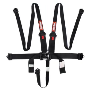 RaceQuip Latch & Link HANS 5 Point Harness Set - Black - 3 in. Lap - 3 in. to 2 in. Shoulder - 2 in. Sub - 717007