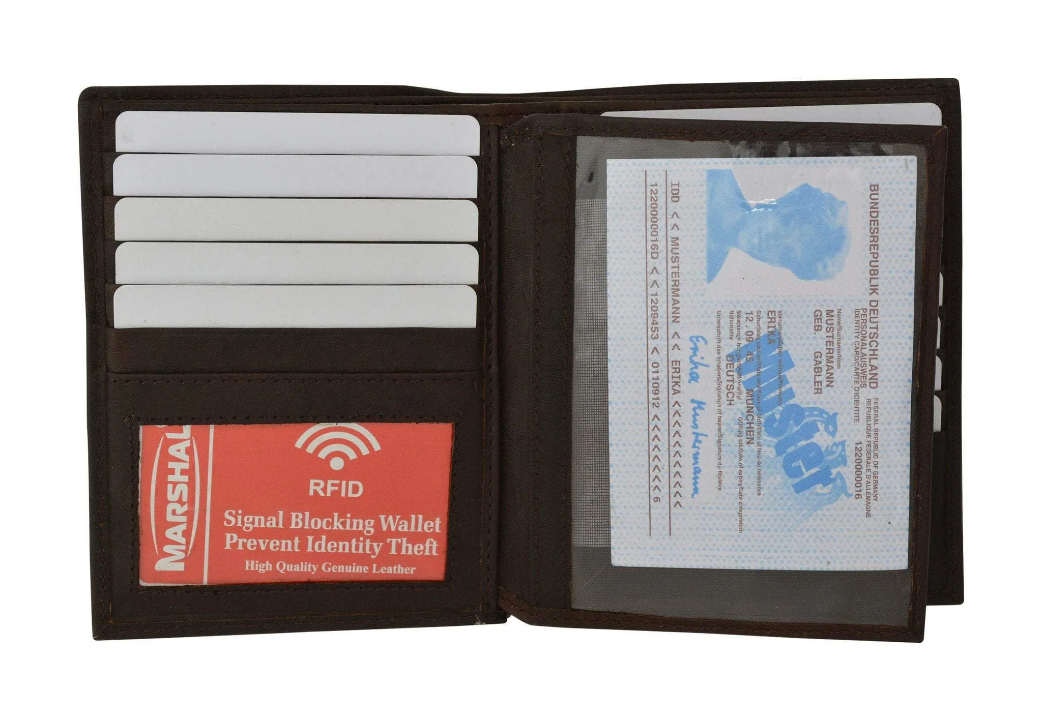 RFID Blocking Bifold Hipster Multi Credit Card ID Holder Wallet Premium Leather RFID 5502 (C)