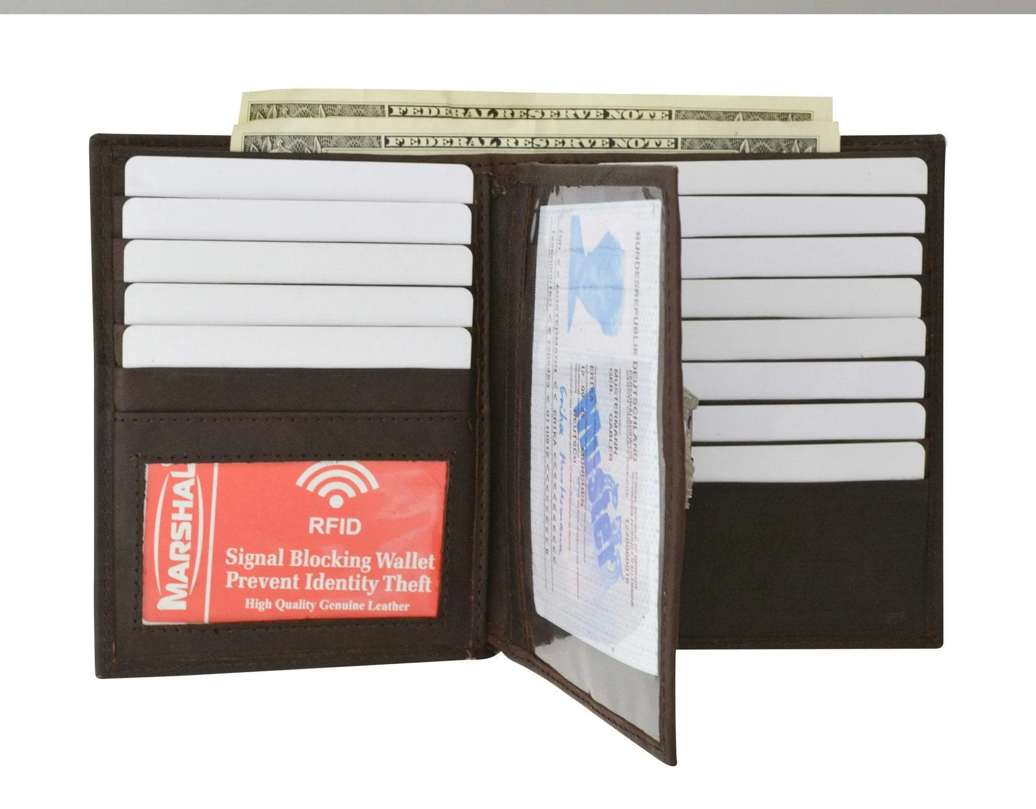 RFID Blocking Bifold Hipster Multi Credit Card ID Holder Wallet Premium Leather RFID 5502 (C)