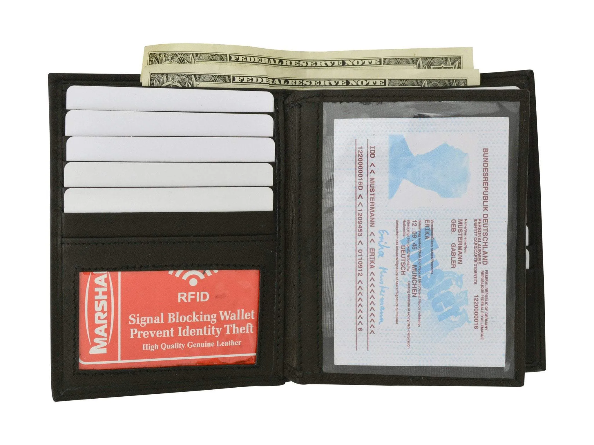 RFID Blocking Bifold Hipster Multi Credit Card ID Holder Wallet Premium Leather RFID 5502 (C)