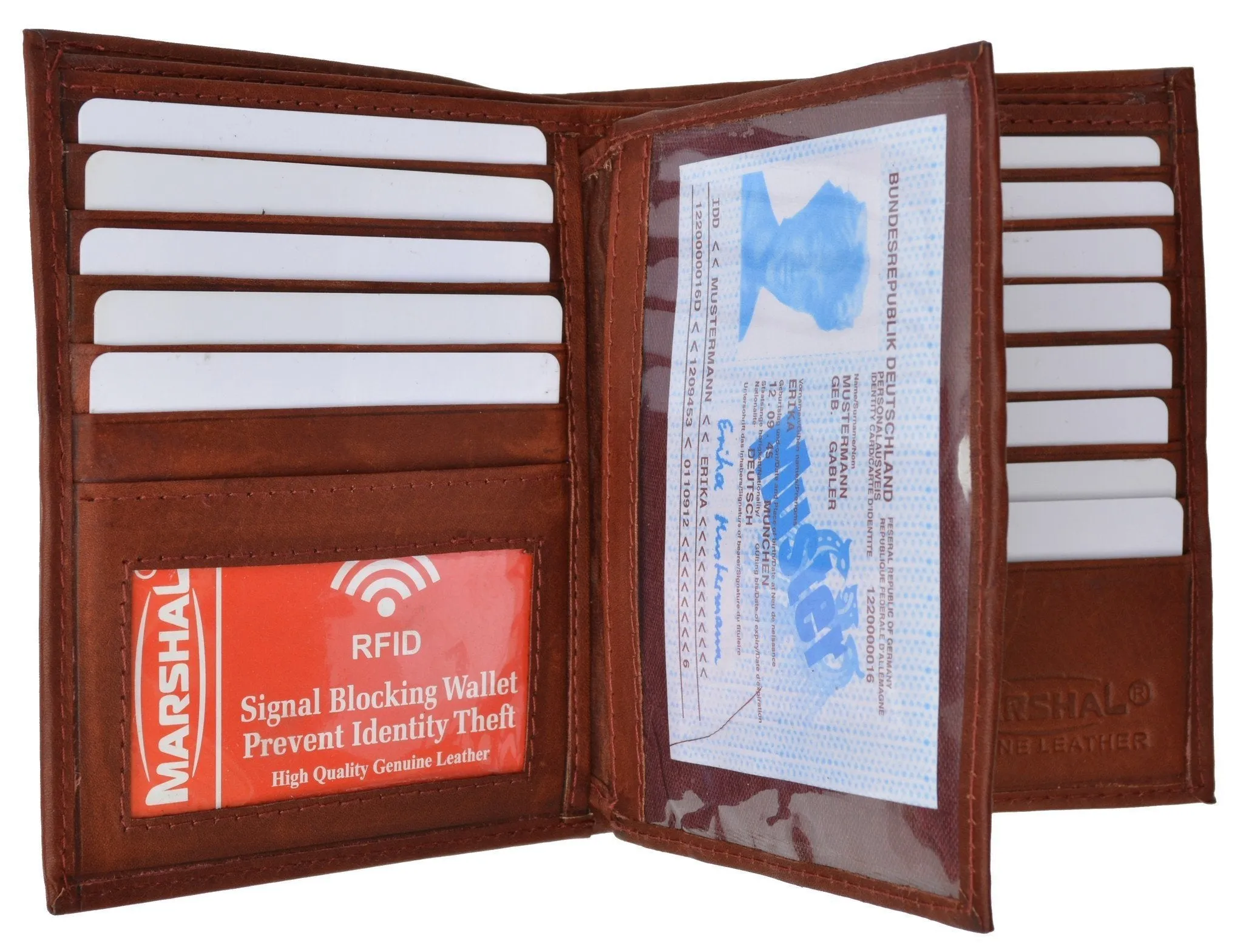 RFID Blocking Bifold Hipster Multi Credit Card ID Holder Wallet Premium Leather RFID 5502 (C)