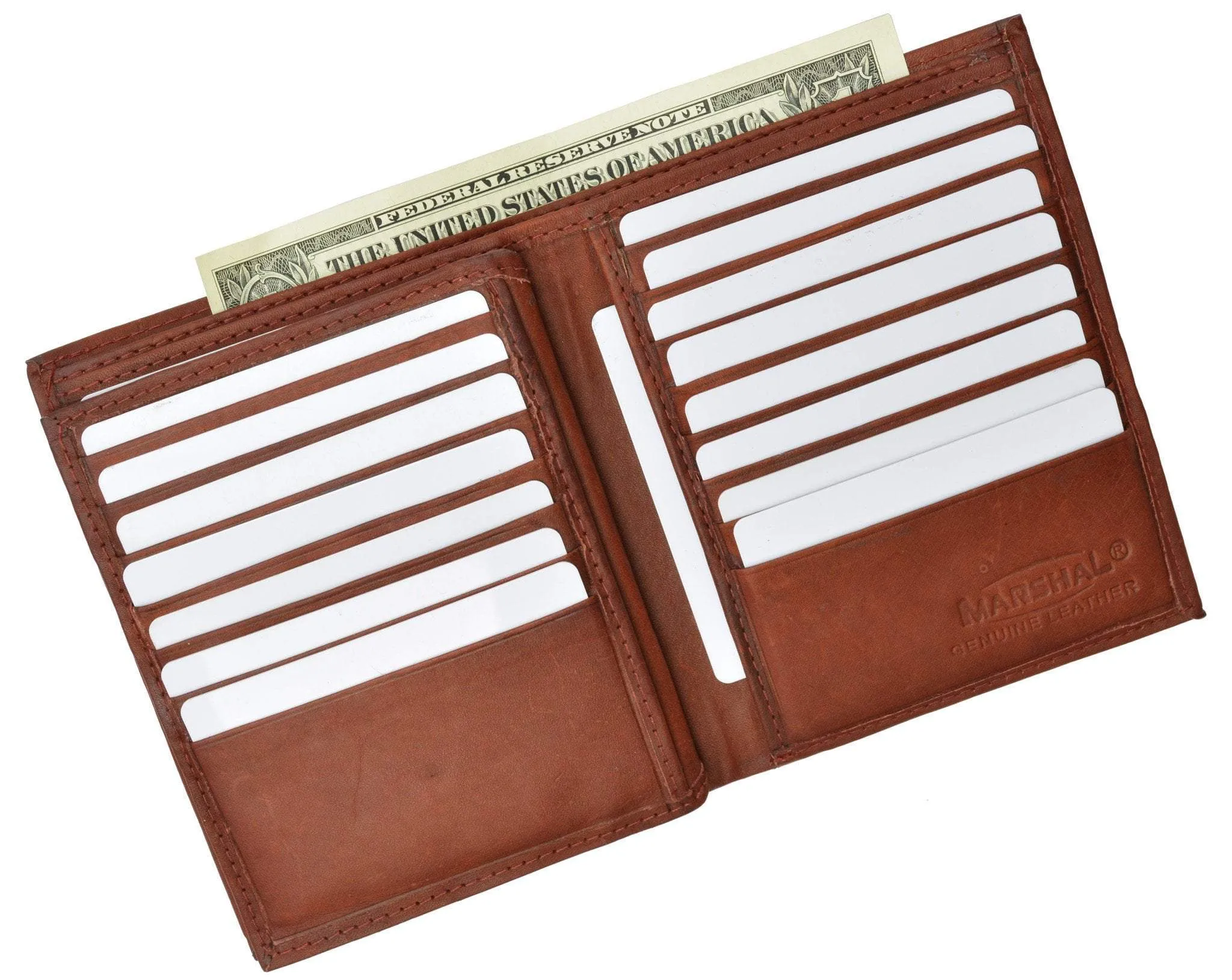 RFID Blocking Bifold Hipster Multi Credit Card ID Holder Wallet Premium Leather RFID 5502 (C)