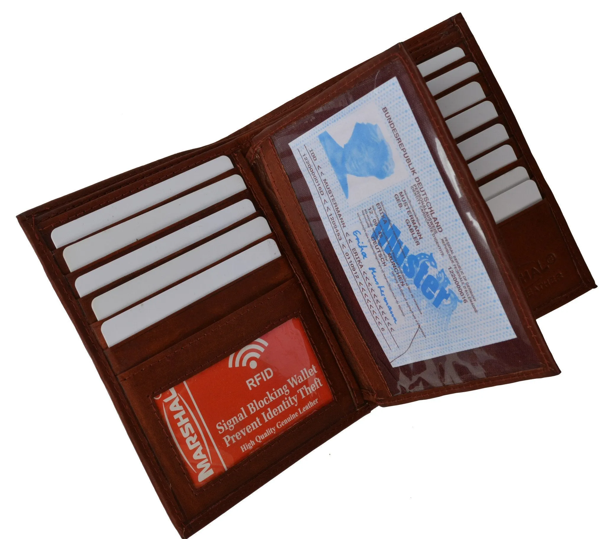 RFID Blocking Bifold Hipster Multi Credit Card ID Holder Wallet Premium Leather RFID 5502 (C)