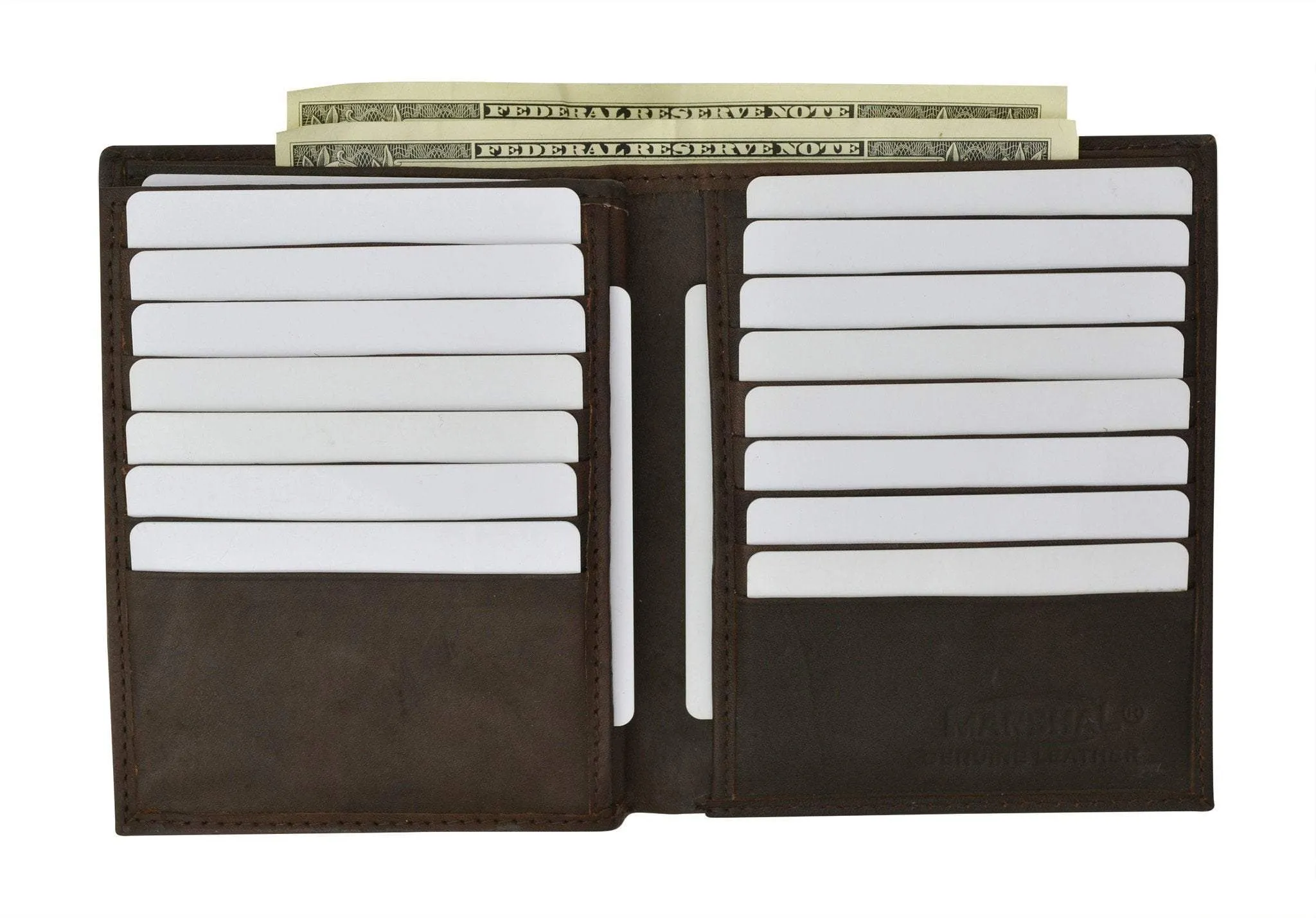 RFID Blocking Bifold Hipster Multi Credit Card ID Holder Wallet Premium Leather RFID 5502 (C)