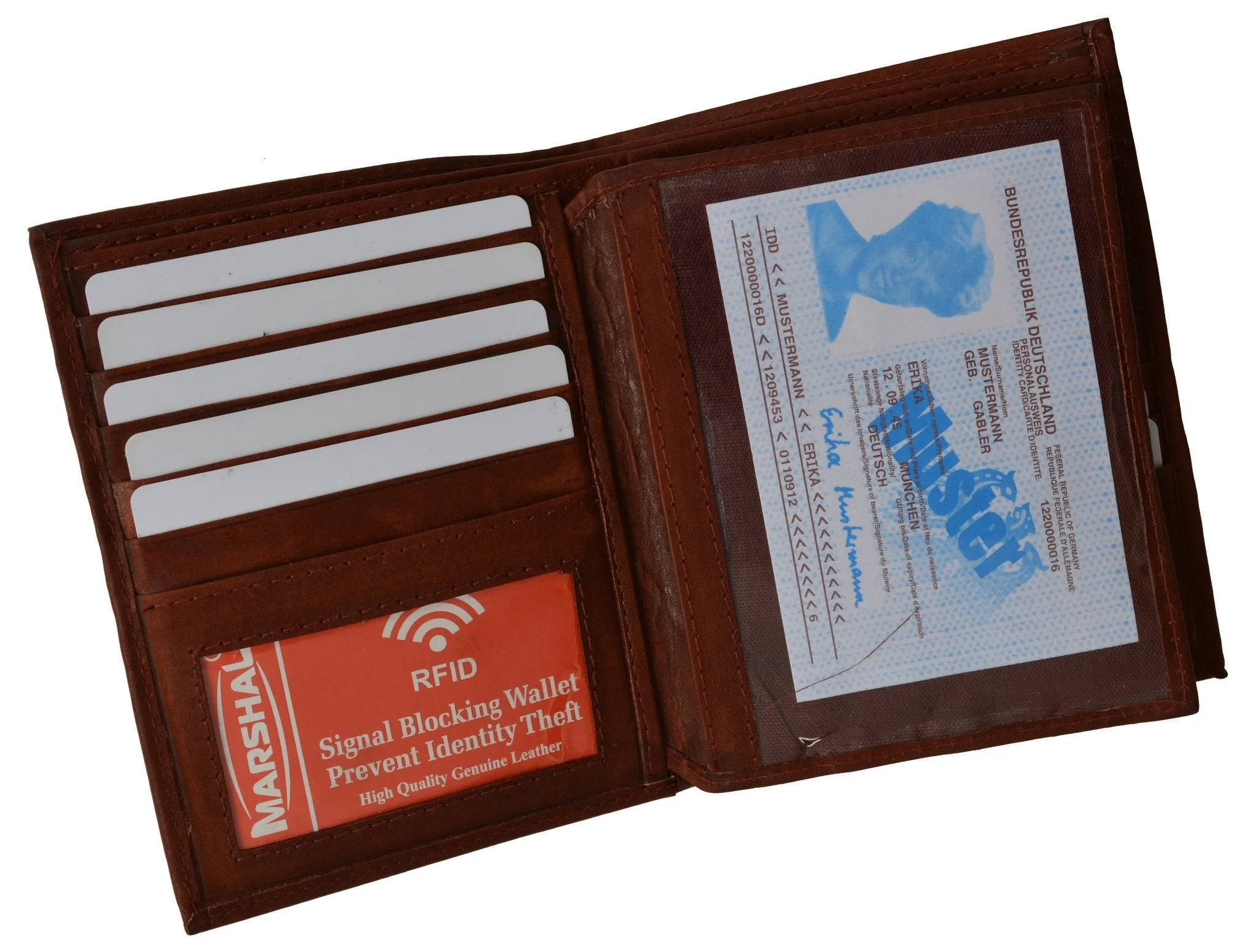 RFID Blocking Bifold Hipster Multi Credit Card ID Holder Wallet Premium Leather RFID 5502 (C)