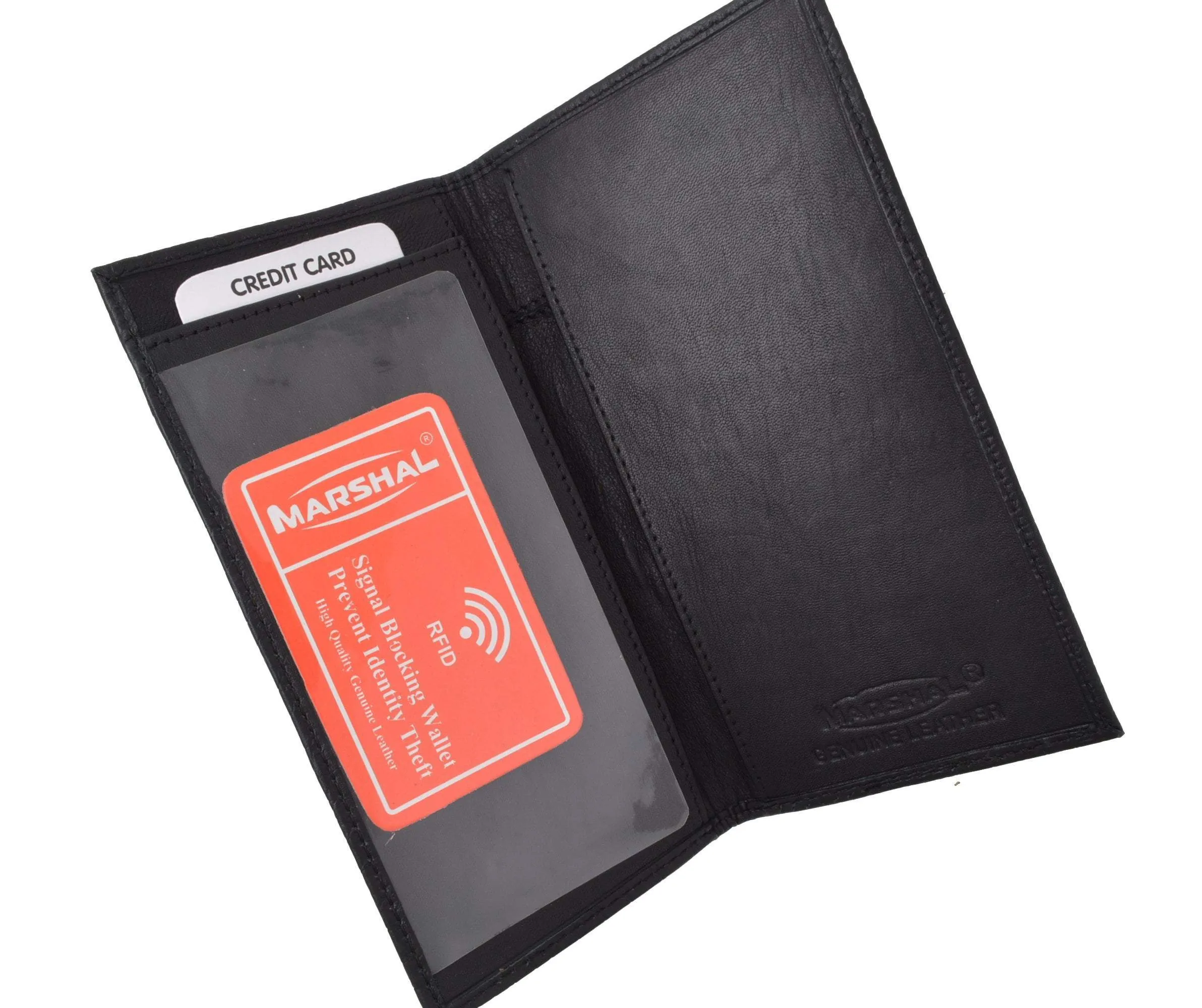 RFID Blocking Brand New Hand Crafted Premium Genuine Soft Leather Simple Checkbook Cover Croco Pattern RFIDP156CR (C)