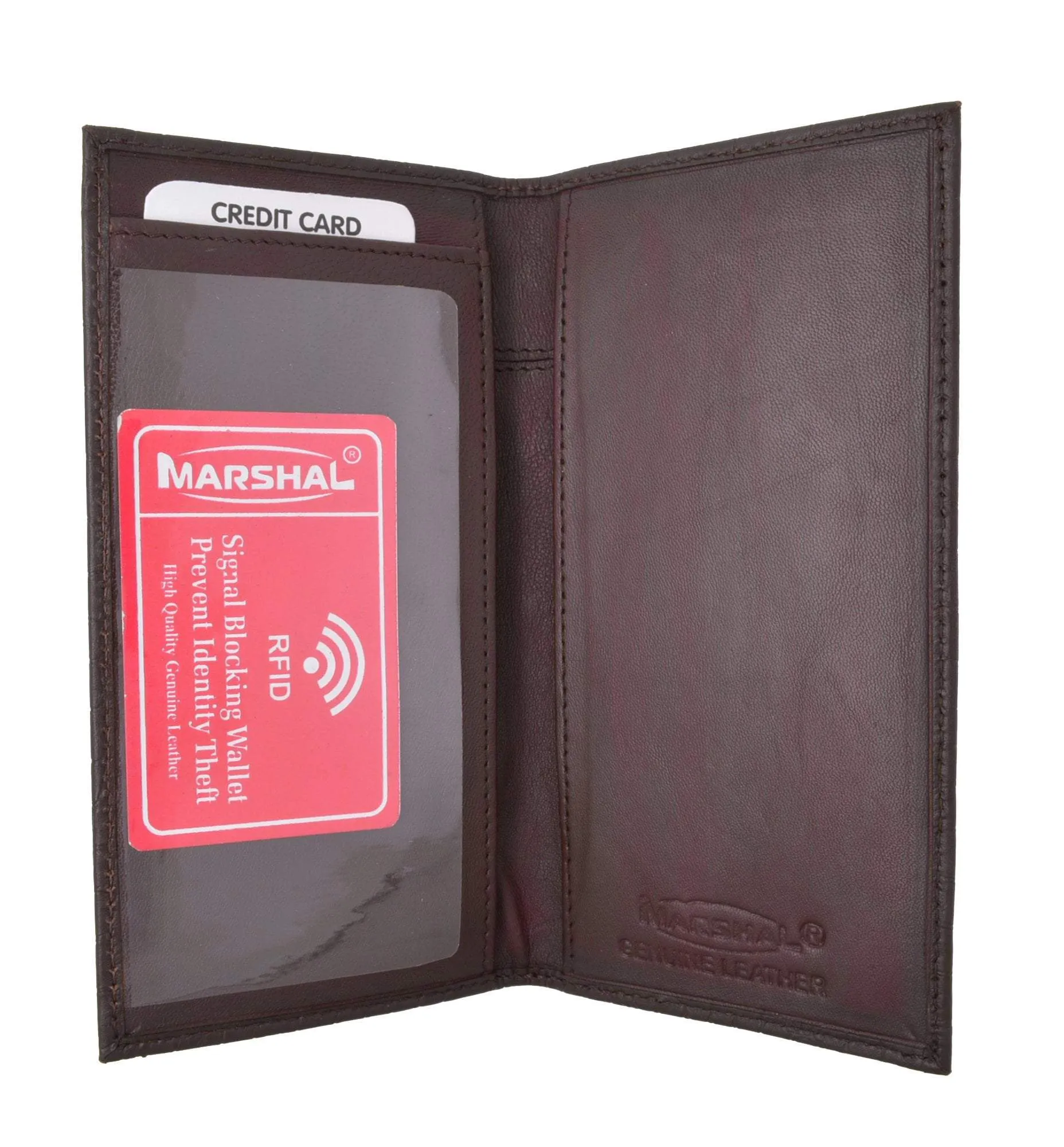 RFID Blocking Brand New Hand Crafted Premium Genuine Soft Leather Simple Checkbook Cover Croco Pattern RFIDP156CR (C)