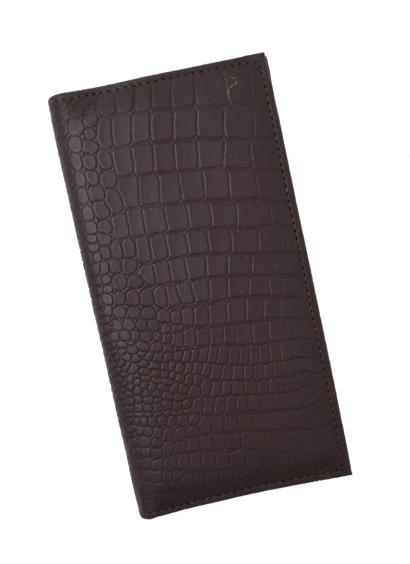 RFID Blocking Brand New Hand Crafted Premium Genuine Soft Leather Simple Checkbook Cover Croco Pattern RFIDP156CR (C)