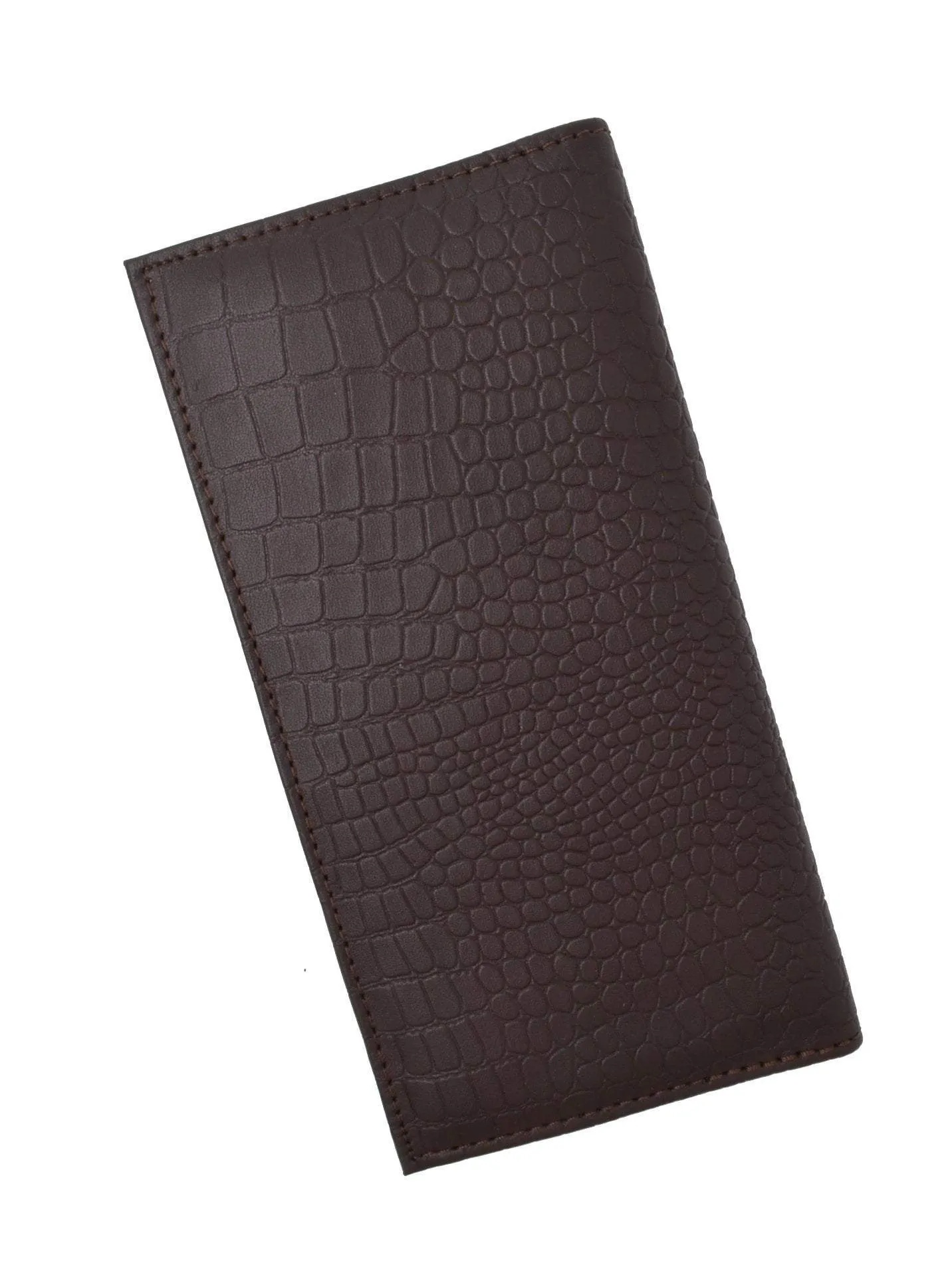 RFID Blocking Brand New Hand Crafted Premium Genuine Soft Leather Simple Checkbook Cover Croco Pattern RFIDP156CR (C)