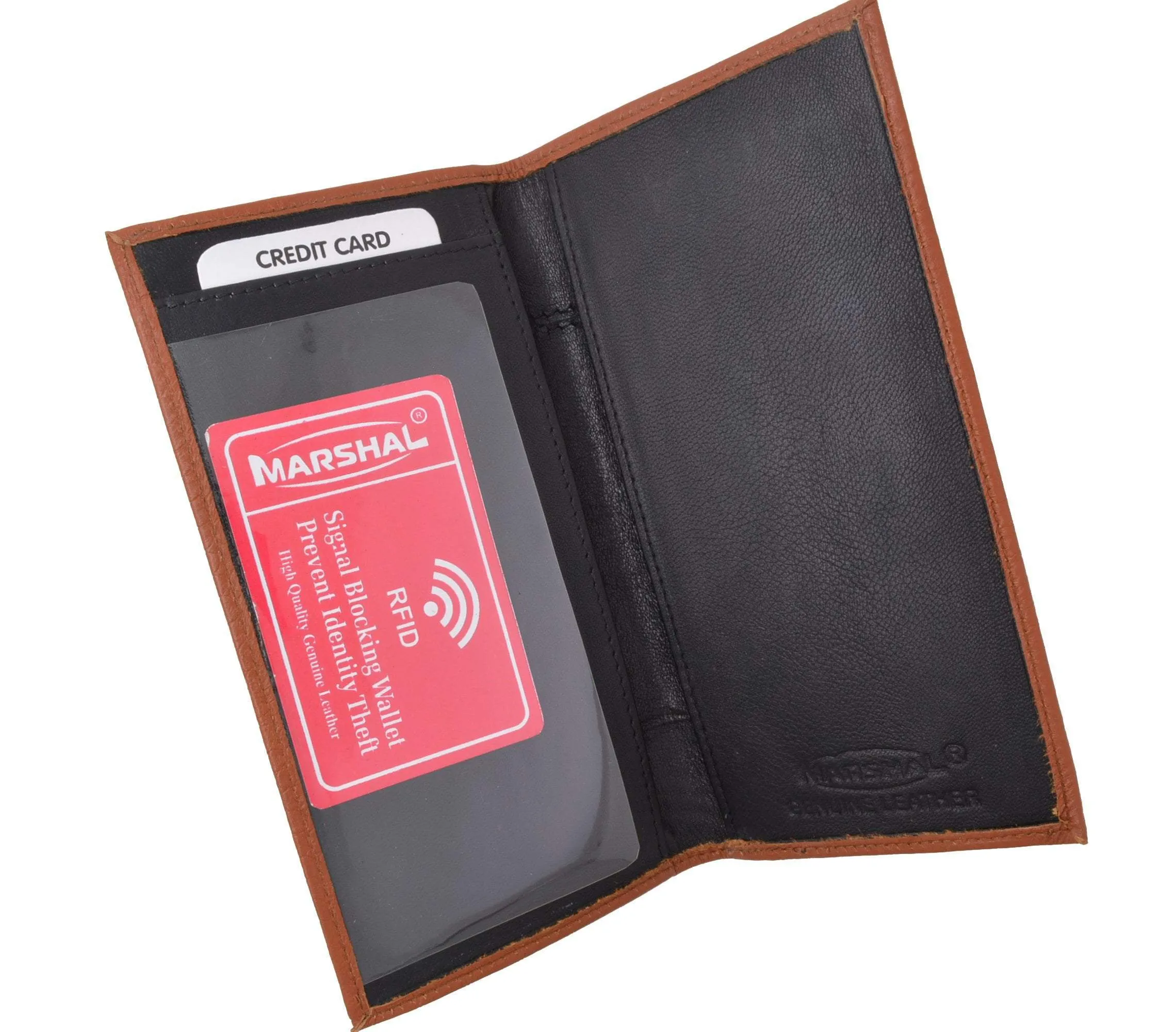 RFID Blocking Brand New Hand Crafted Premium Genuine Soft Leather Simple Checkbook Cover Croco Pattern RFIDP156CR (C)