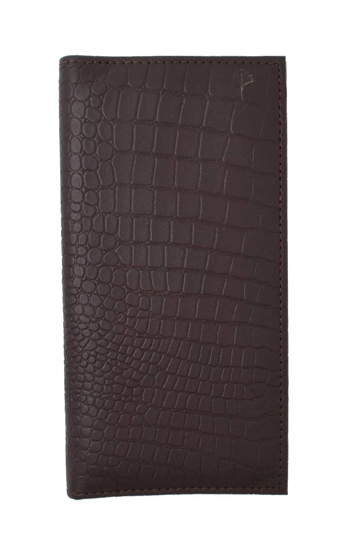 RFID Blocking Brand New Hand Crafted Premium Genuine Soft Leather Simple Checkbook Cover Croco Pattern RFIDP156CR (C)