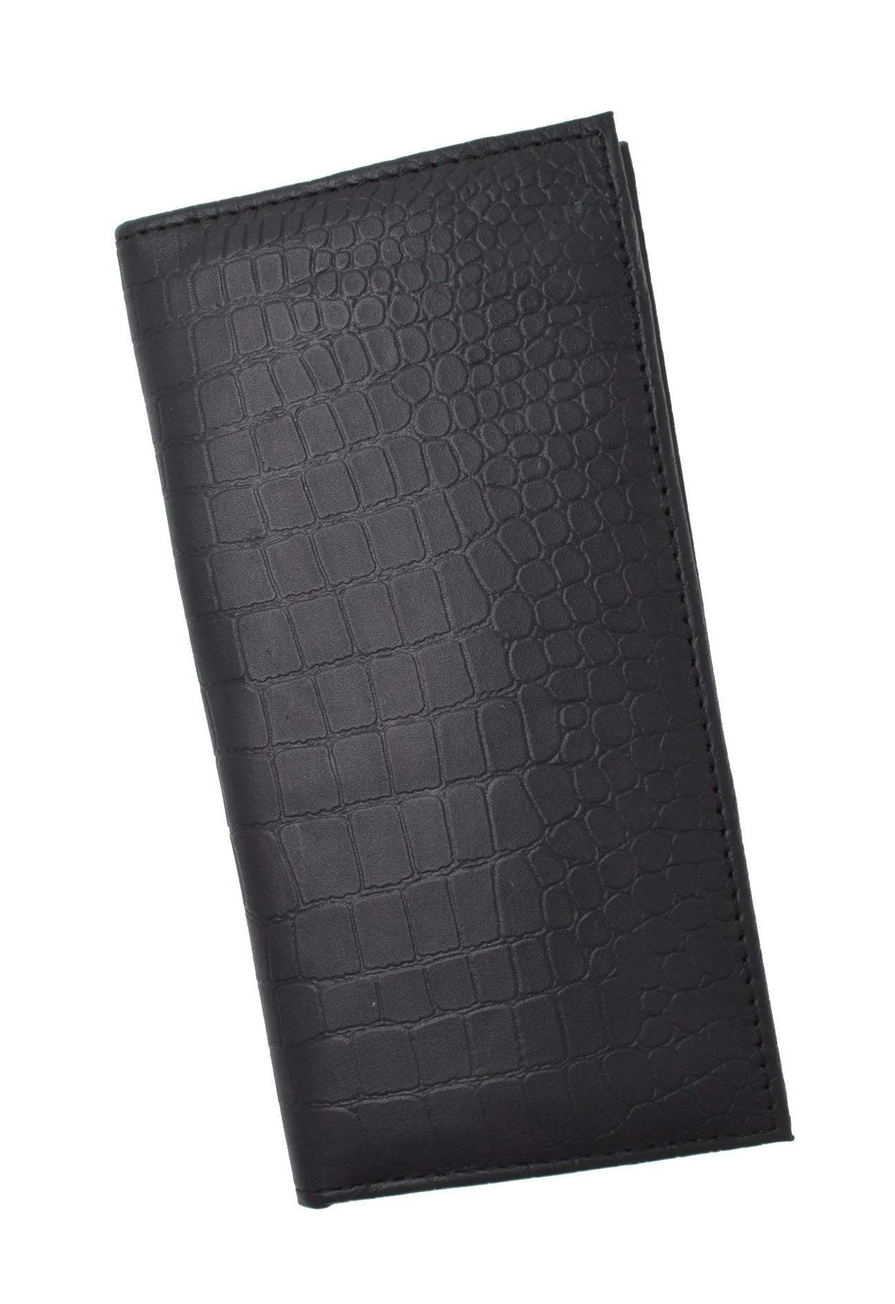 RFID Blocking Brand New Hand Crafted Premium Genuine Soft Leather Simple Checkbook Cover Croco Pattern RFIDP156CR (C)