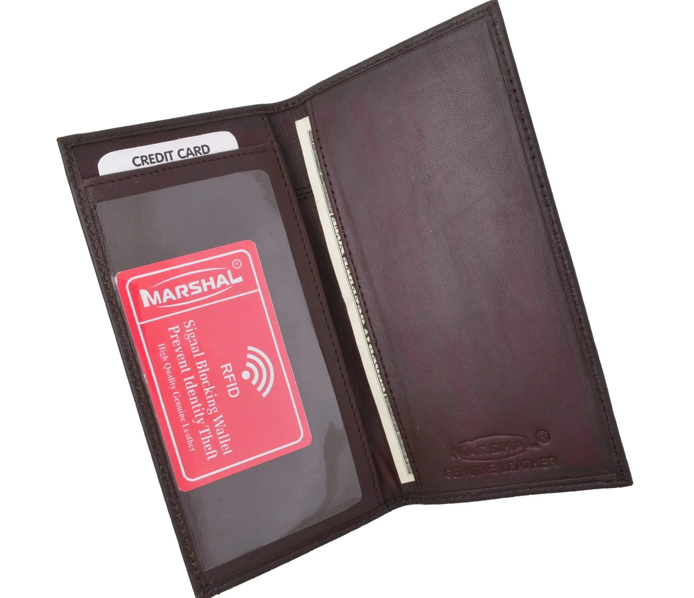 RFID Blocking Brand New Hand Crafted Premium Genuine Soft Leather Simple Checkbook Cover Croco Pattern RFIDP156CR (C)