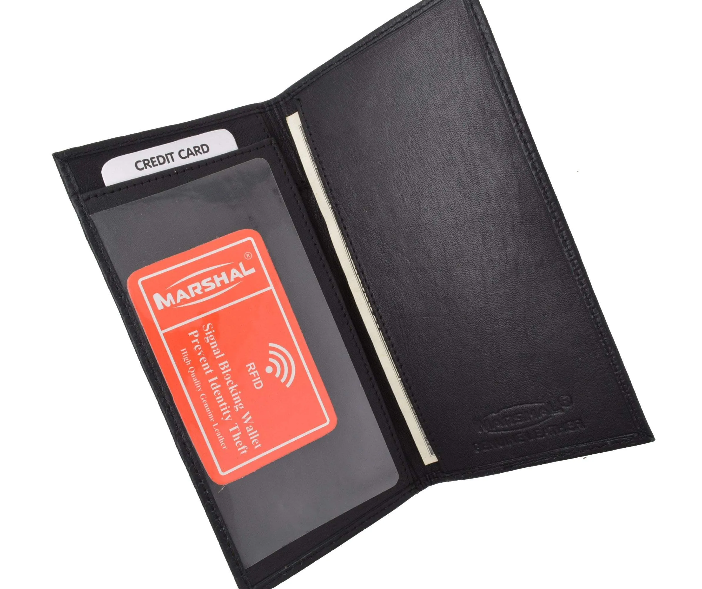RFID Blocking Brand New Hand Crafted Premium Genuine Soft Leather Simple Checkbook Cover Croco Pattern RFIDP156CR (C)