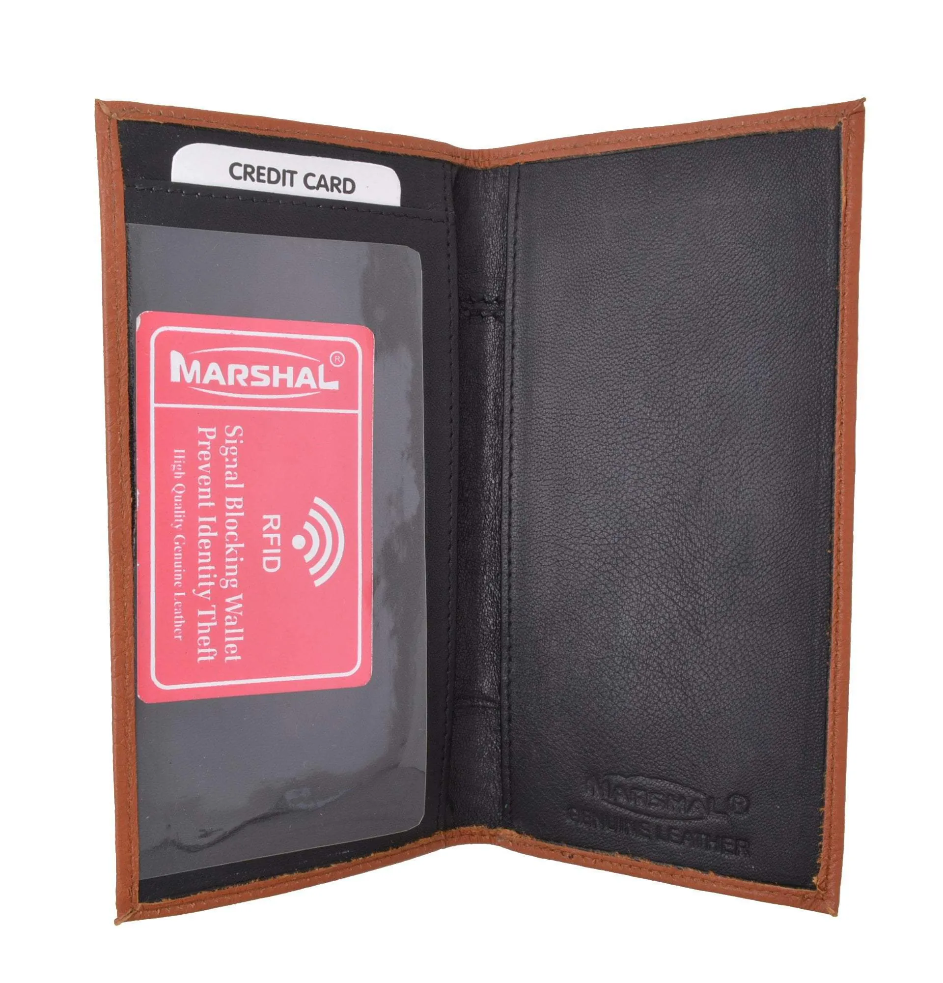 RFID Blocking Brand New Hand Crafted Premium Genuine Soft Leather Simple Checkbook Cover Croco Pattern RFIDP156CR (C)