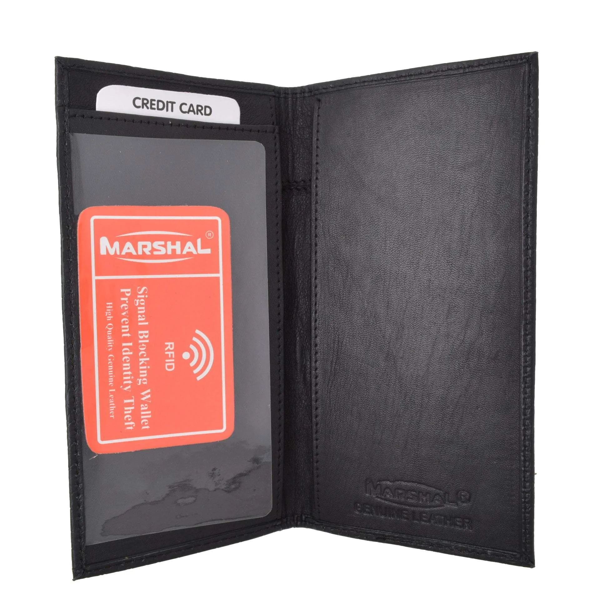 RFID Blocking Brand New Hand Crafted Premium Genuine Soft Leather Simple Checkbook Cover Croco Pattern RFIDP156CR (C)