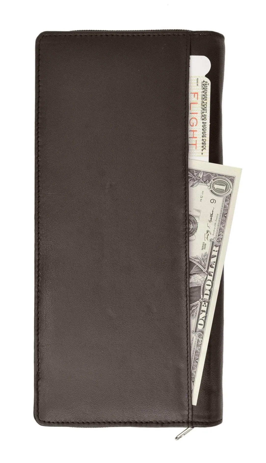 RFID Premium Leather Zipper Travel Credit Card Passport Wallet RFID P 663 (C)