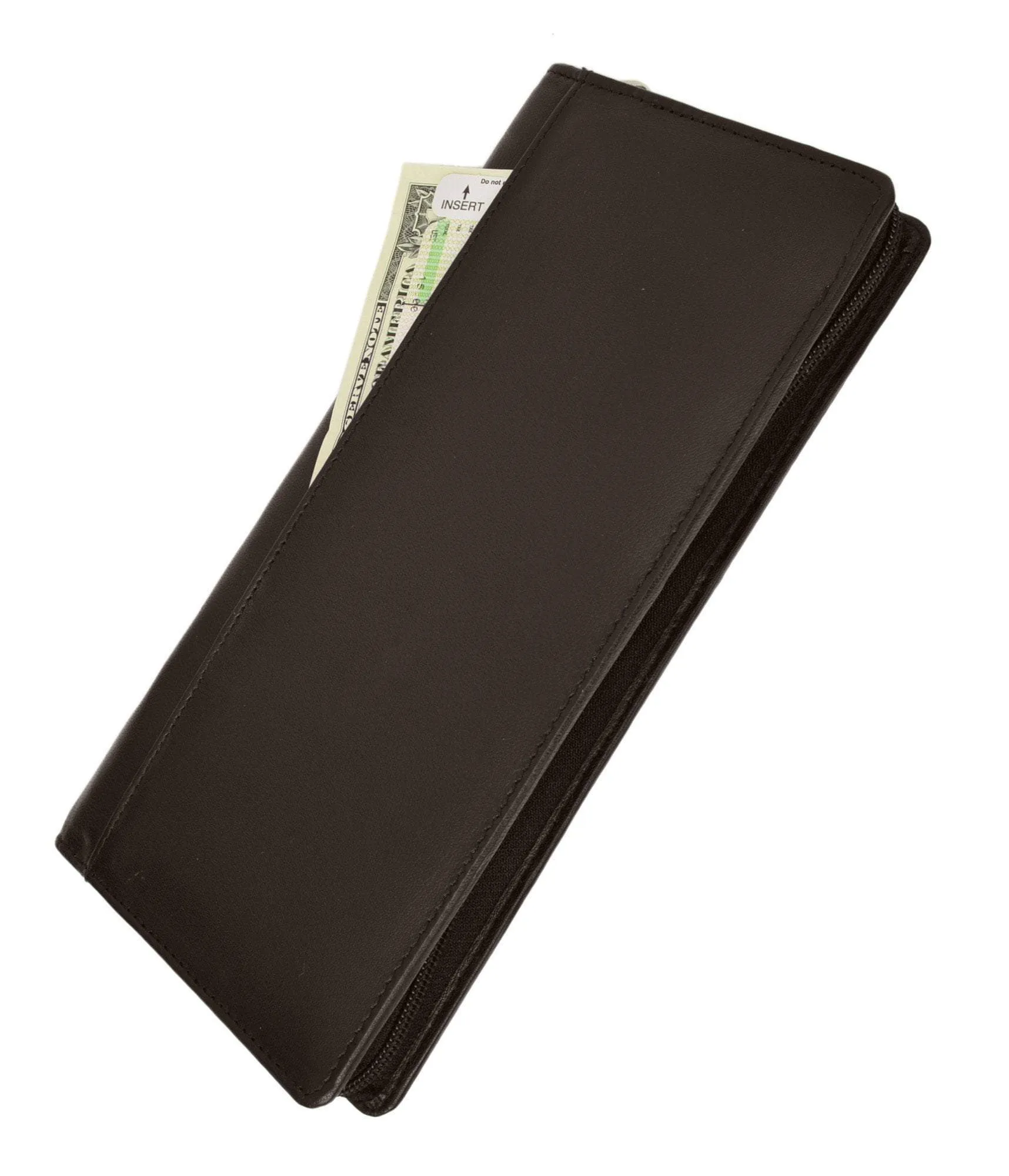 RFID Premium Leather Zipper Travel Credit Card Passport Wallet RFID P 663 (C)