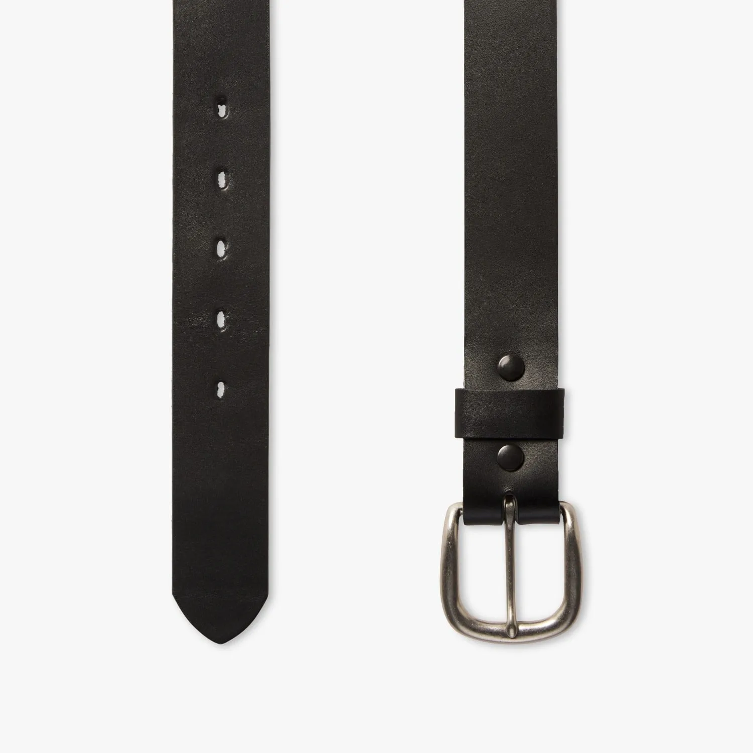 R.M.Williams - 1 1/2 Inch Traditional Belt - Brushed Metal Buckle - Black