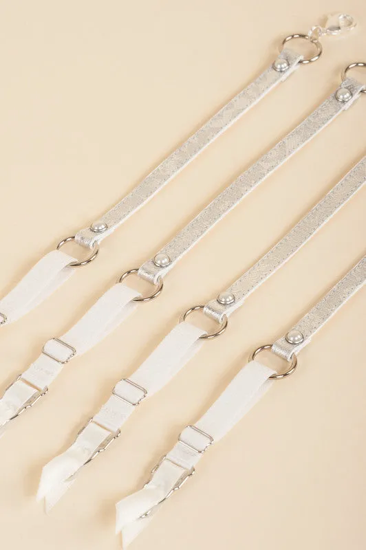 Silver Lace Garter Belt