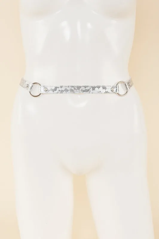Silver Lace Garter Belt