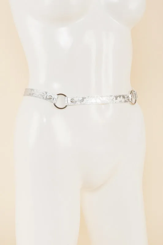 Silver Lace Garter Belt