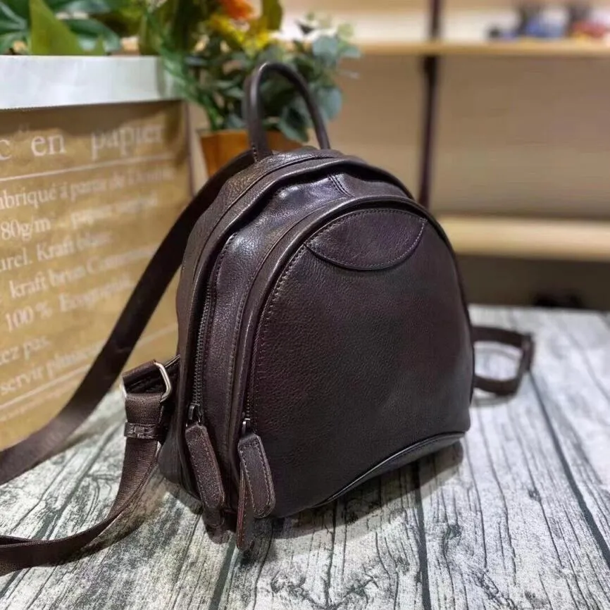 Small Ladies Leather Backpack Purse Rucksack Bag For Women