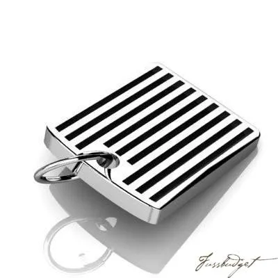 Sterling Silver Rectangle Enamel Keyring