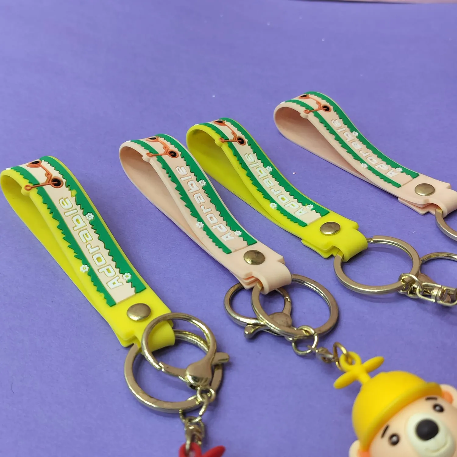 Teddy And Duck Theme  Keychain