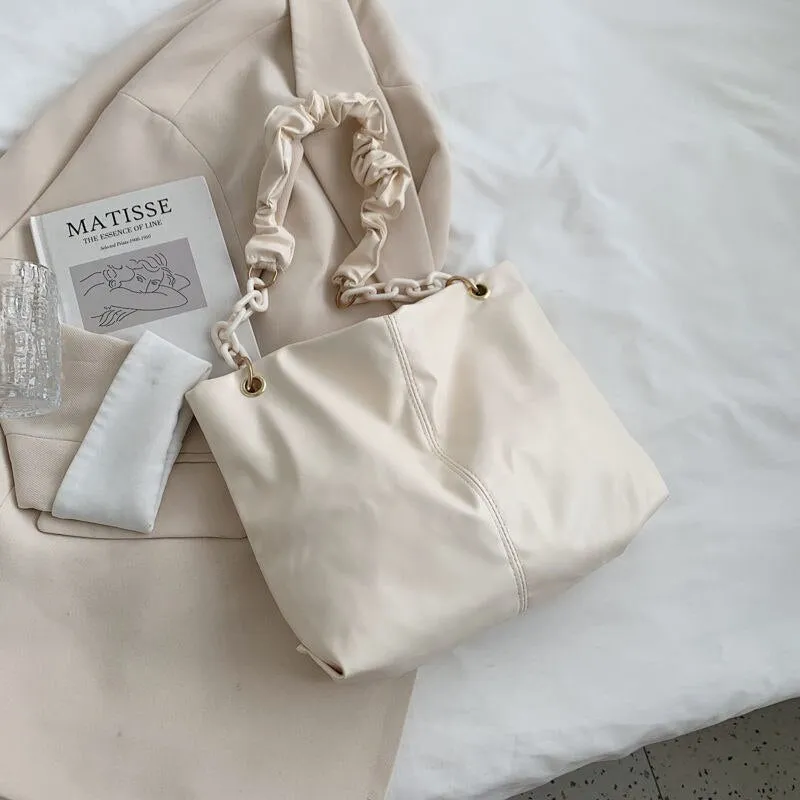 Tote Bag Underarm Shoulder Bag Female Designer Handbag Backpack Women Chain Fashion 2021 Soft PU Leather All-match High Capacity