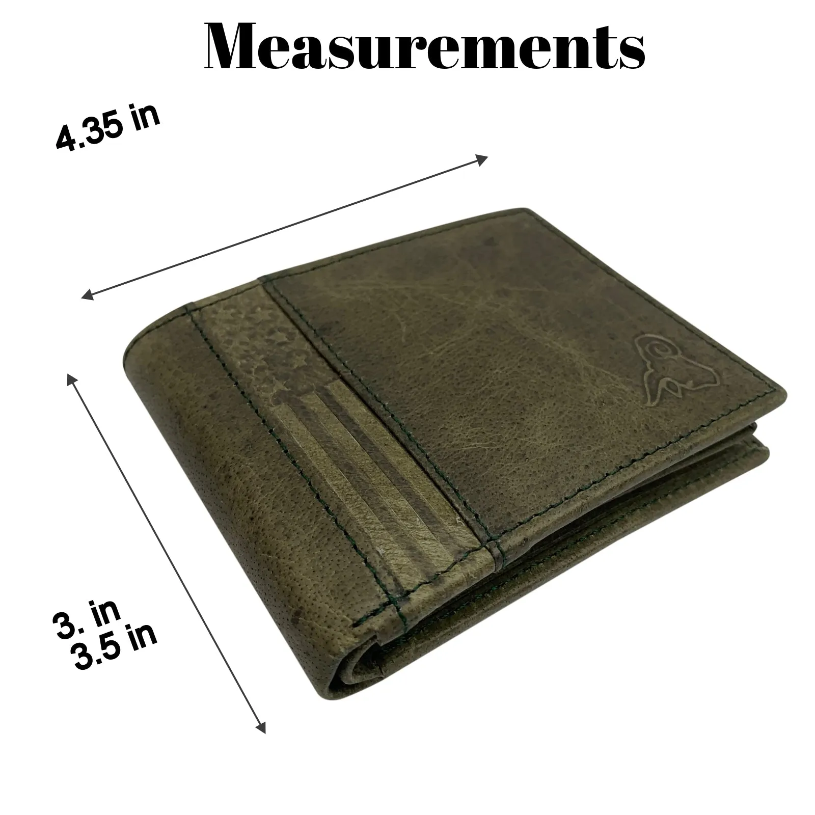 USA RFID Men's Bifold Wallets for Men Genuine Leather 2 ID Windows Billfold Wallet US Design