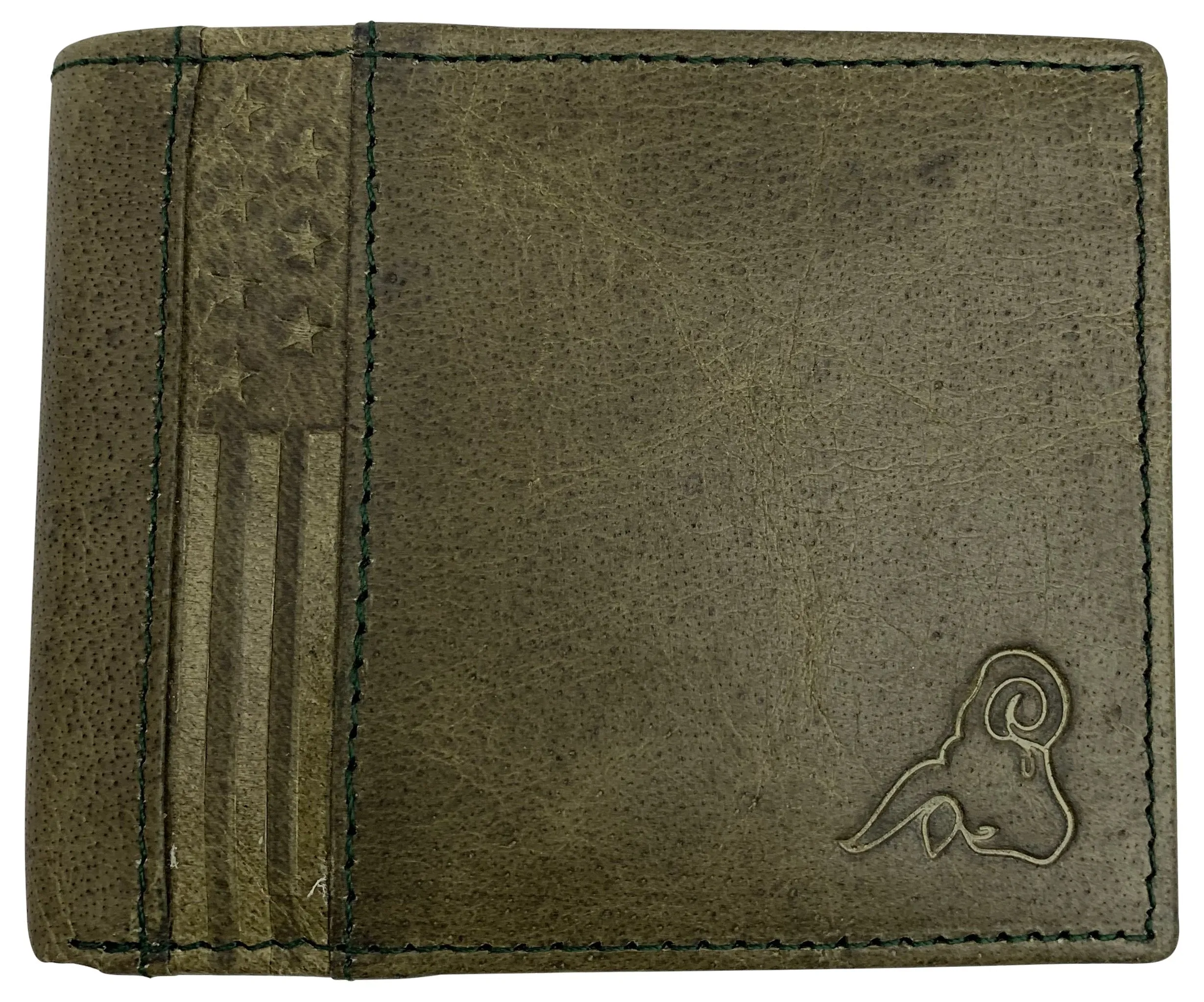 USA RFID Men's Bifold Wallets for Men Genuine Leather 2 ID Windows Billfold Wallet US Design