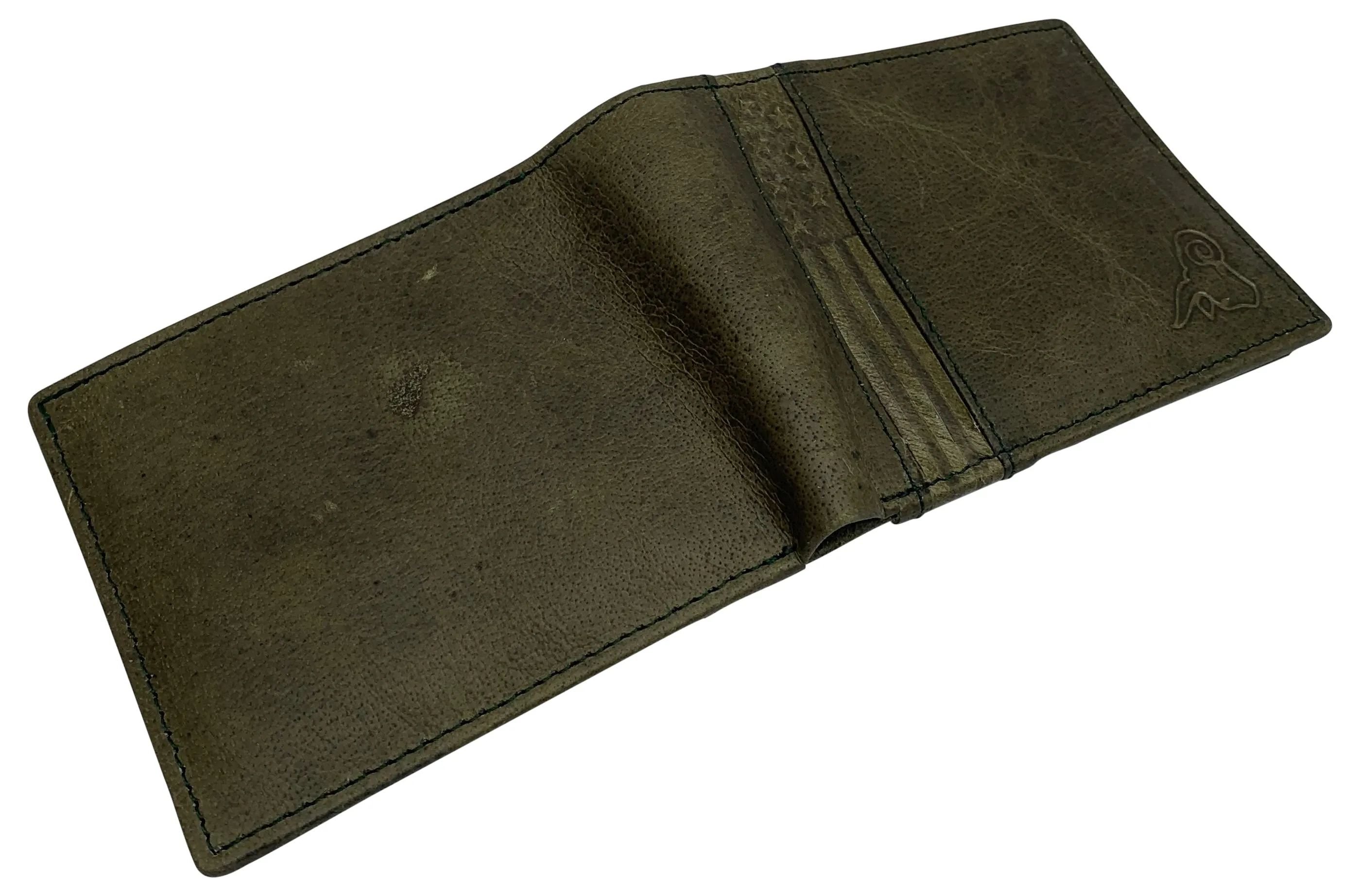 USA RFID Men's Bifold Wallets for Men Genuine Leather 2 ID Windows Billfold Wallet US Design